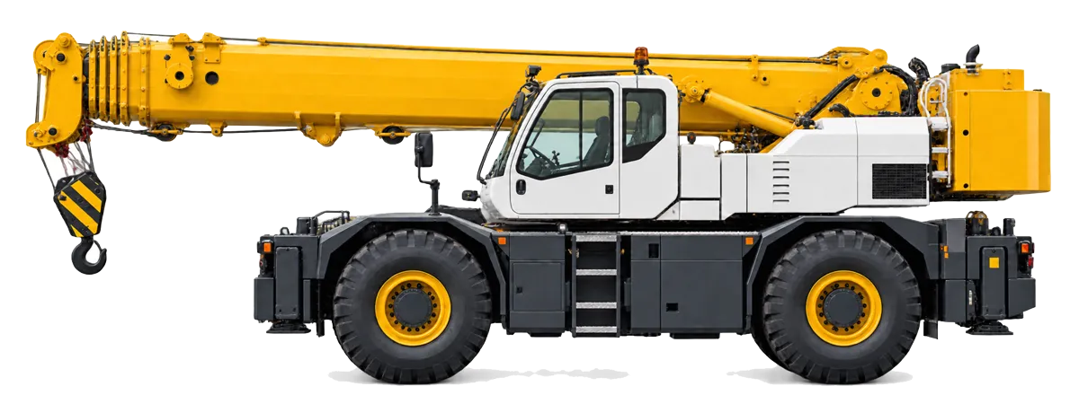 Terex rough-terrain crane in side profile